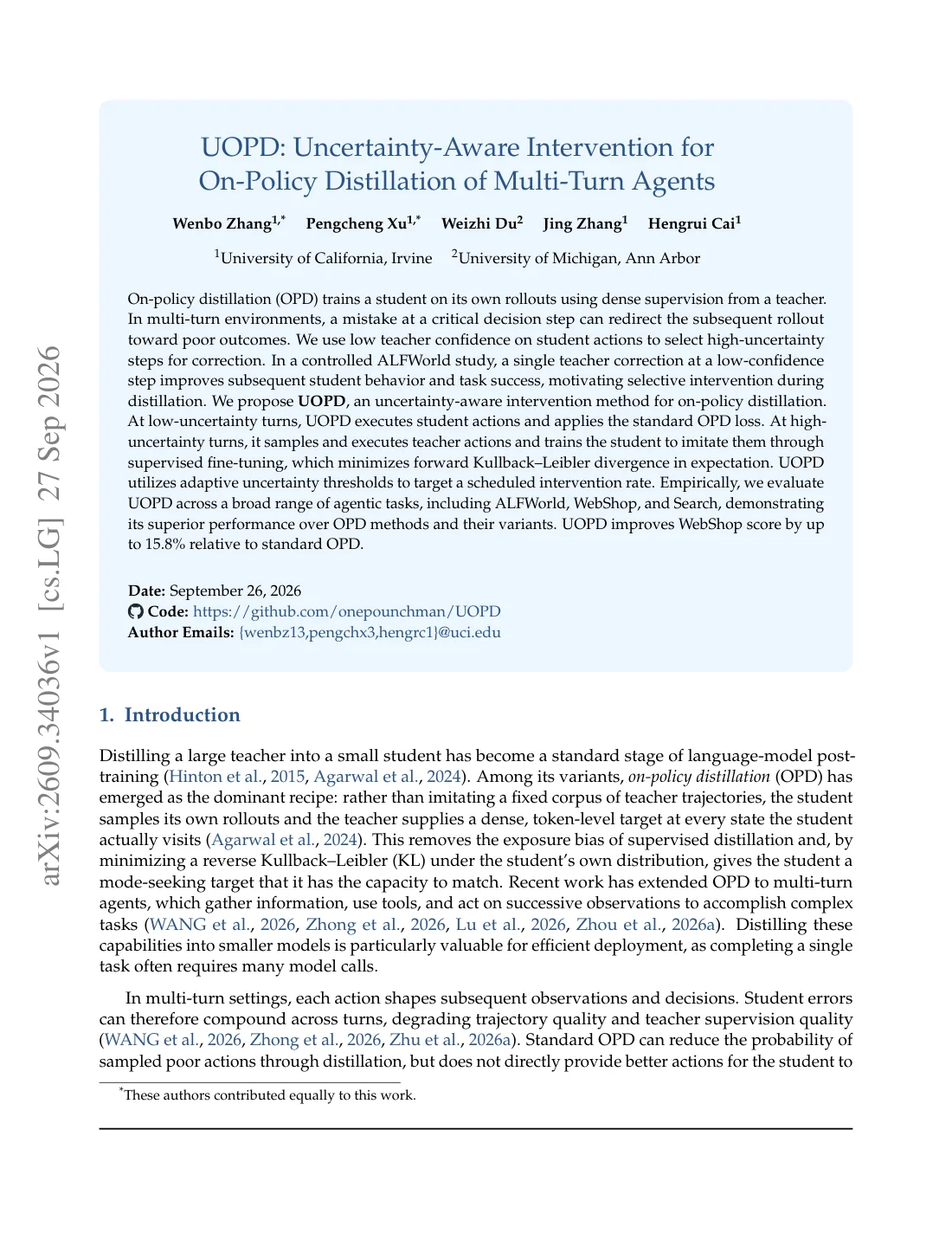 First page of the UOPD paper